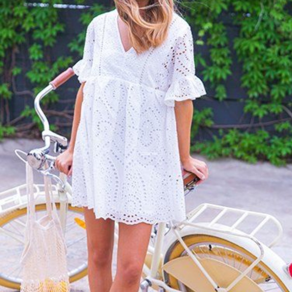 White eyelet dress